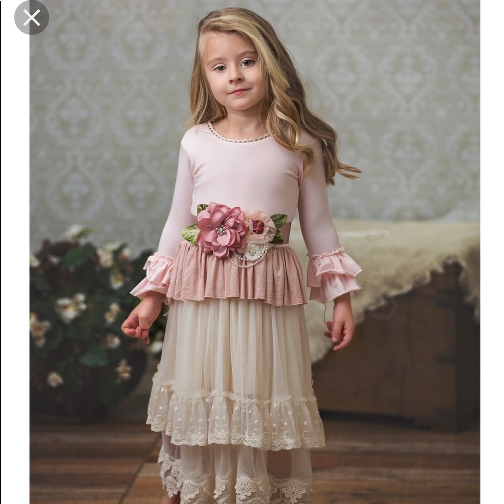 Frilly Frocks dress ,flower sash&Headband